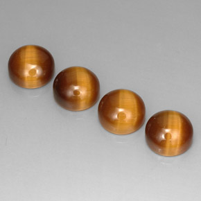 캐럿 천연 골드 브라운 Tiger's Eye 보석, 라운드 컷, 8.05 mm, 불투명체
