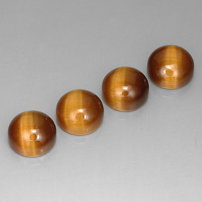 캐럿 천연 골드 브라운 Tiger's Eye 보석, 라운드 컷, 8.05 mm, 불투명체