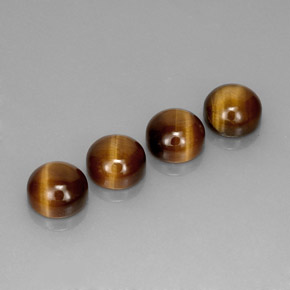 캐럿 천연 골드 브라운 Tiger's Eye 보석, 라운드 컷, 7.98 mm, 불투명체
