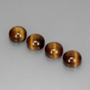 캐럿 천연 골드 브라운 Tiger's Eye 보석, 라운드 컷, 7.98 mm, 불투명체