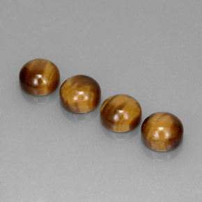 캐럿 천연 골드 브라운 Tiger's Eye 보석, 라운드 컷, 8.00 mm, 불투명체