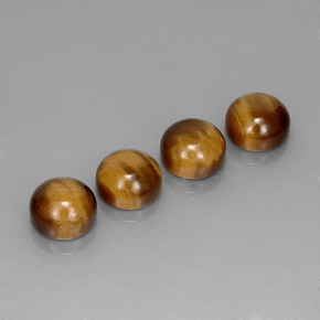 캐럿 천연 골드 브라운 Tiger's Eye 보석, 라운드 컷, 8.00 mm, 불투명체