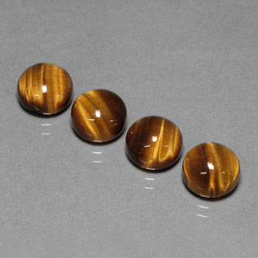 캐럿 천연 골드 브라운 Tiger's Eye 보석, 라운드 컷, 8.00 mm, 불투명체