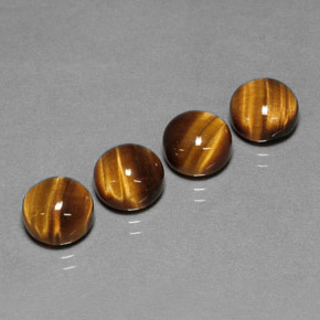 캐럿 천연 골드 브라운 Tiger's Eye 보석, 라운드 컷, 8.00 mm, 불투명체