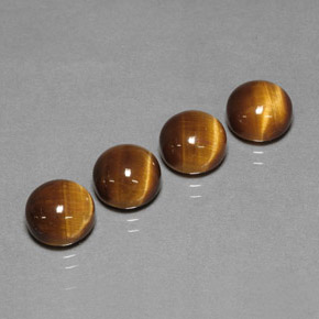캐럿 천연 골드 브라운 Tiger's Eye 보석, 라운드 컷, 8.01 mm, 불투명체