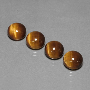 캐럿 천연 골드 브라운 Tiger's Eye 보석, 라운드 컷, 8.01 mm, 불투명체