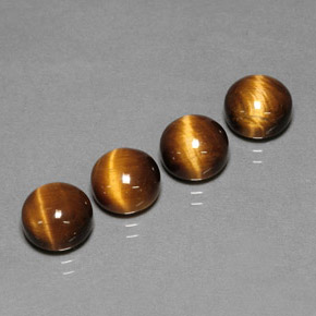 캐럿 천연 골드 브라운 Tiger's Eye 보석, 라운드 컷, 8.01 mm, 불투명체