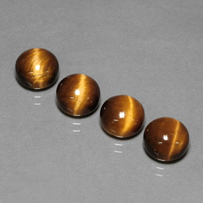 캐럿 천연 골드 브라운 Tiger's Eye 보석, 라운드 컷, 8.01 mm, 불투명체