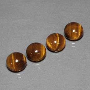 캐럿 천연 골드 브라운 Tiger's Eye 보석, 라운드 컷, 8.03 mm, 불투명체