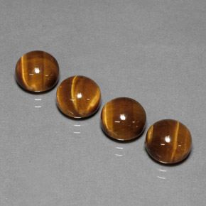 캐럿 천연 골드 브라운 Tiger's Eye 보석, 라운드 컷, 8.03 mm, 불투명체