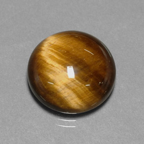 11.12캐럿 천연 골드 브라운 Tiger's Eye, 라운드 컷, 14.88 mm, 불투명체