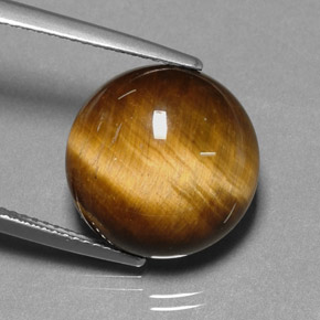 11.12캐럿 천연 골드 브라운 Tiger's Eye, 라운드 컷, 14.88 mm, 불투명체