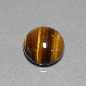 11.77캐럿 천연 골드 브라운 Tiger's Eye, 라운드 컷, 14.85 mm, 불투명체