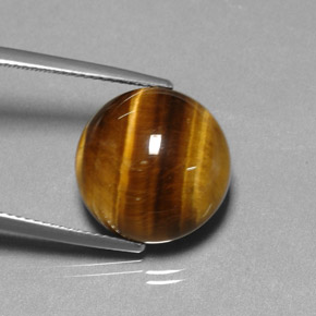 11.77캐럿 천연 골드 브라운 Tiger's Eye, 라운드 컷, 14.85 mm, 불투명체