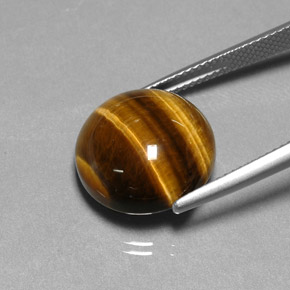 11.77캐럿 천연 골드 브라운 Tiger's Eye, 라운드 컷, 14.85 mm, 불투명체