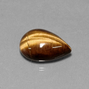 5.33캐럿 천연 골드 브라운 Tiger's Eye, 배 모양, 14.2×10.2 mm, 불투명체