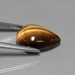 5.33캐럿 천연 골드 브라운 Tiger's Eye, 배 모양, 14.2×10.2 mm, 불투명체