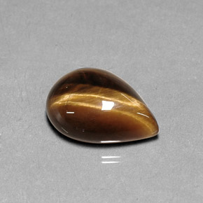 5.17캐럿 천연 골드 브라운 Tiger's Eye, 배 모양, 14.2×10.2 mm, 불투명체
