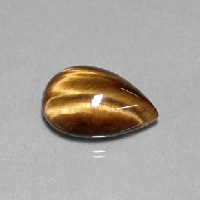5.36캐럿 천연 골드 브라운 Tiger's Eye, 배 모양, 14.3×10.1 mm, 불투명체