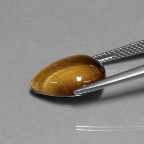 5.16캐럿 천연 골드 브라운 Tiger's Eye, 배 모양, 13.9×10.1 mm, 불투명체