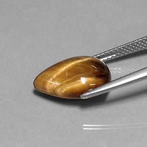 5.31캐럿 천연 골드 브라운 호랑이의 눈, 배 모양, 불투명체