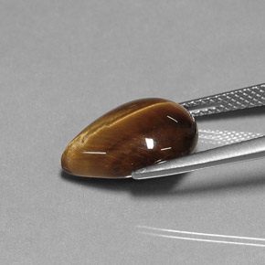 5.18캐럿 천연 골드 브라운 Tiger's Eye, 배 모양, 14.1×10.1 mm, 불투명체