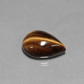 5.27캐럿 천연 골드 브라운 Tiger's Eye, 배 모양, 14.1×10.1 mm, 불투명체