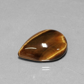 5.18캐럿 천연 골드 브라운 Tiger's Eye, 배 모양, 14.1×10.1 mm, 불투명체