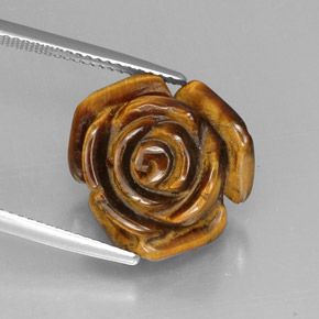 12.32캐럿 천연 멀티컬러 Tiger's Eye, 멋진 모양, 16.3×15.9 mm, 불투명체