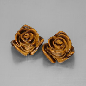 캐럿 천연 골드 브라운 Tiger's Eye 보석, 멋진 모양, 16.3×15.5 mm, 불투명체