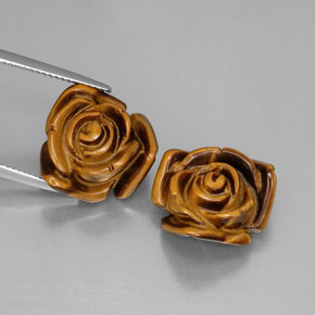 캐럿 천연 골드 브라운 Tiger's Eye 보석, 멋진 모양, 16.3×15.5 mm, 불투명체