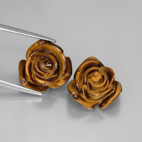 캐럿 천연 골드 브라운 Tiger's Eye 보석, 멋진 모양, 16.4×15.8 mm, 불투명체