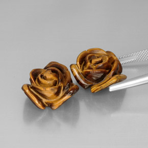캐럿 천연 골드 브라운 Tiger's Eye 보석, 멋진 모양, 16.4×15.8 mm, 불투명체