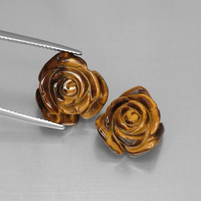 캐럿 천연 골드 브라운 호랑이의 눈 보석, 멋진 모양, 불투명체