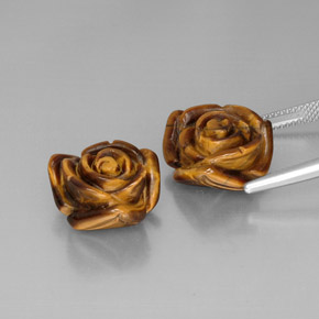 캐럿 천연 골드 브라운 호랑이의 눈 보석, 멋진 모양, 불투명체