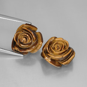 캐럿 천연 골드 브라운 Tiger's Eye 보석, 멋진 모양, 16.2×15.5 mm, 불투명체
