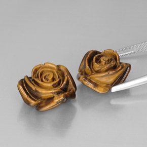 캐럿 천연 골드 브라운 Tiger's Eye 보석, 멋진 모양, 16.2×15.5 mm, 불투명체