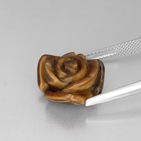 10.71캐럿 천연 골드 브라운 호랑이의 눈, 멋진 모양, 불투명체