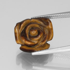 9.71캐럿 천연 골드 브라운 Tiger's Eye, 멋진 모양, 15.1×14.9 mm, 불투명체
