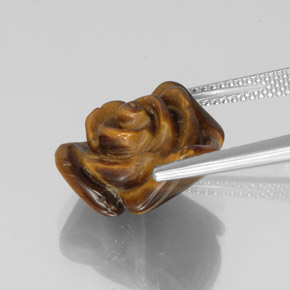 9.71캐럿 천연 골드 브라운 Tiger's Eye, 멋진 모양, 15.1×14.9 mm, 불투명체