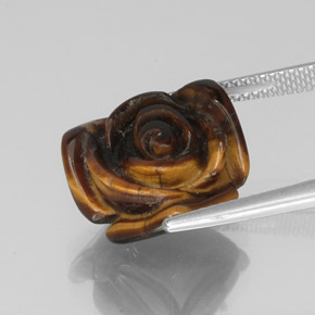 10.61캐럿 천연 골드 브라운 Tiger's Eye, 멋진 모양, 15.6×15.2 mm, 불투명체