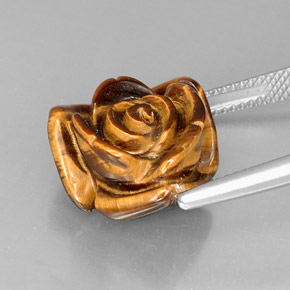 12.81캐럿 천연 골드 브라운 Tiger's Eye, 멋진 모양, 16×15.8 mm, 불투명체