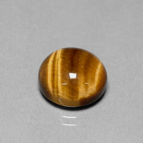 6.69캐럿 천연 골드 브라운 Tiger's Eye, 라운드 컷, 12.07 mm, 불투명체