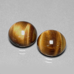 캐럿 천연 골드 브라운 Tiger's Eye 보석, 라운드 컷, 12.01 mm, 불투명체
