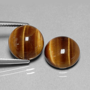 캐럿 천연 골드 브라운 Tiger's Eye 보석, 라운드 컷, 12.01 mm, 불투명체
