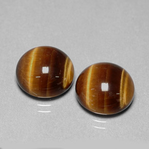 캐럿 천연 골드 브라운 Tiger's Eye 보석, 라운드 컷, 11.98 mm, 불투명체