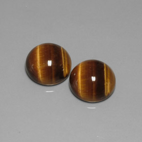 캐럿 천연 골드 브라운 Tiger's Eye 보석, 라운드 컷, 11.98 mm, 불투명체