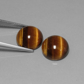 캐럿 천연 골드 브라운 Tiger's Eye 보석, 라운드 컷, 11.98 mm, 불투명체