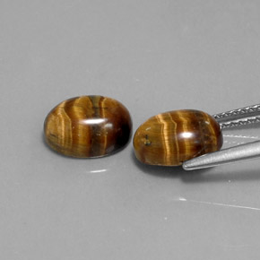 캐럿 천연 골드 브라운 Tiger's Eye 보석, 타원형 컷, 9×6.9 mm, 불투명체