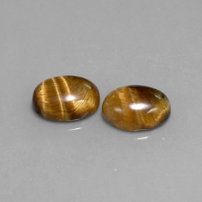 캐럿 천연 골드 브라운 Tiger's Eye 보석, 타원형 컷, 8.9×6.9 mm, 불투명체